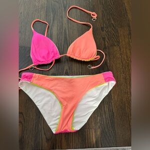Vibrant Pink and Orange Bikini Set